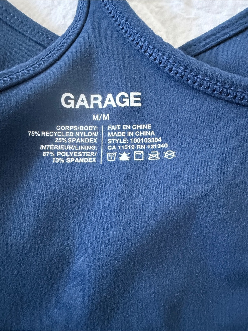 Garage Electric Blue Built in Padded Bra Tank - Picture 6 of 7